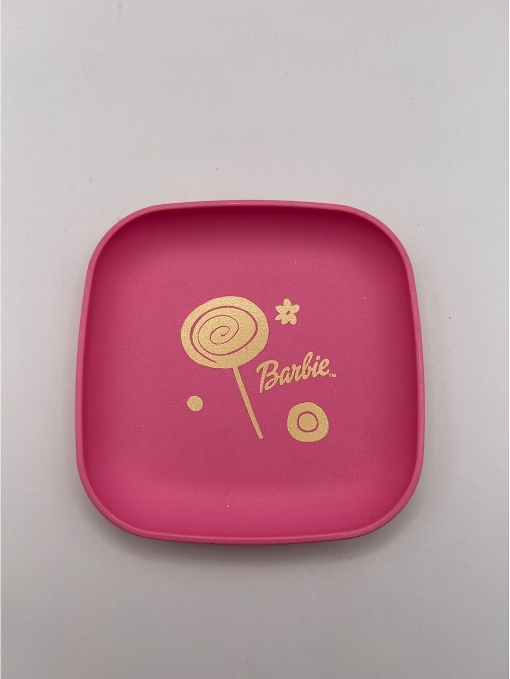 Tupperware Barbie 1502B-3 Pink Toy Plate Tray 1990s Vintage Plastic Dish